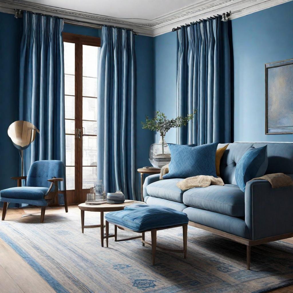 Curtains for blue walls 