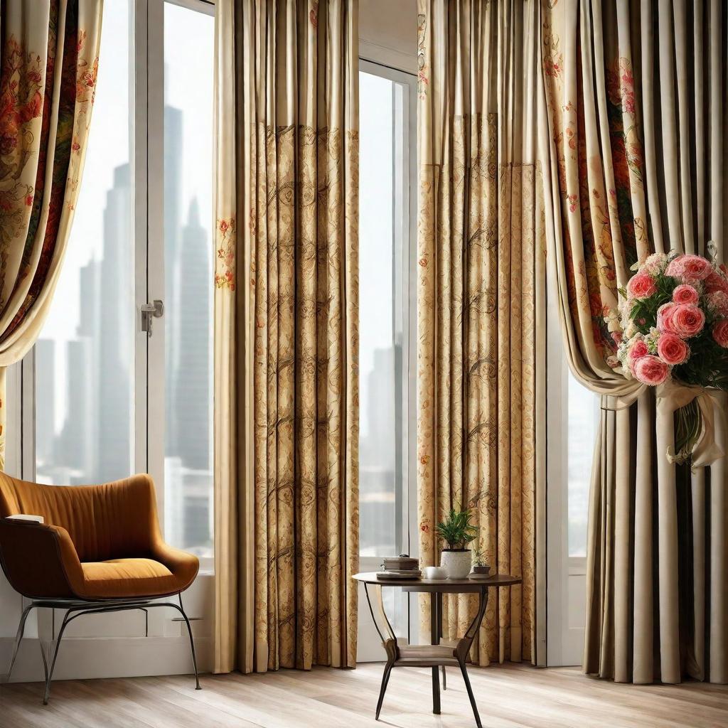Digital curtains for living room 